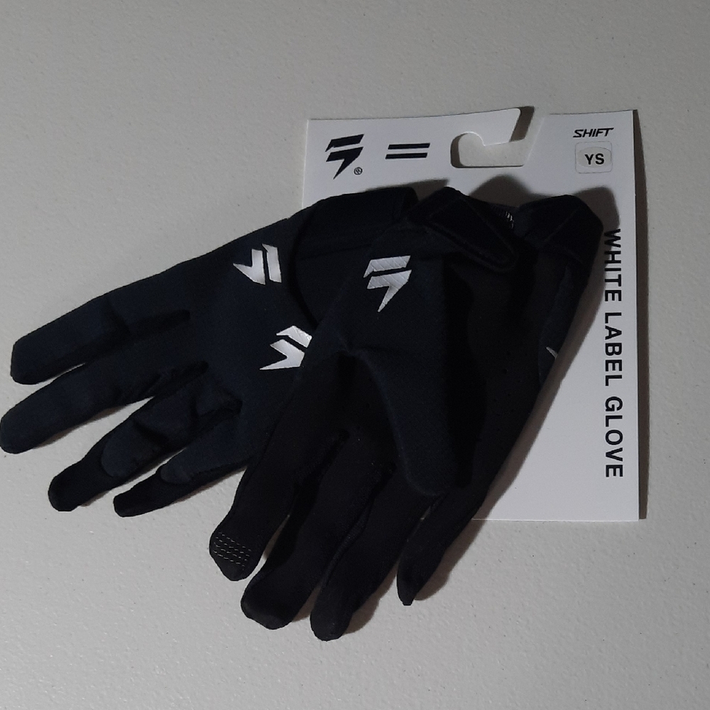 Shift Youth White Label Trac Dirt Bike Glove Gloves Black Youth Small New